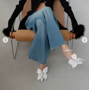 Mach & Mach Orchid 95MM Satin Pointed Toe Pumps Size 9